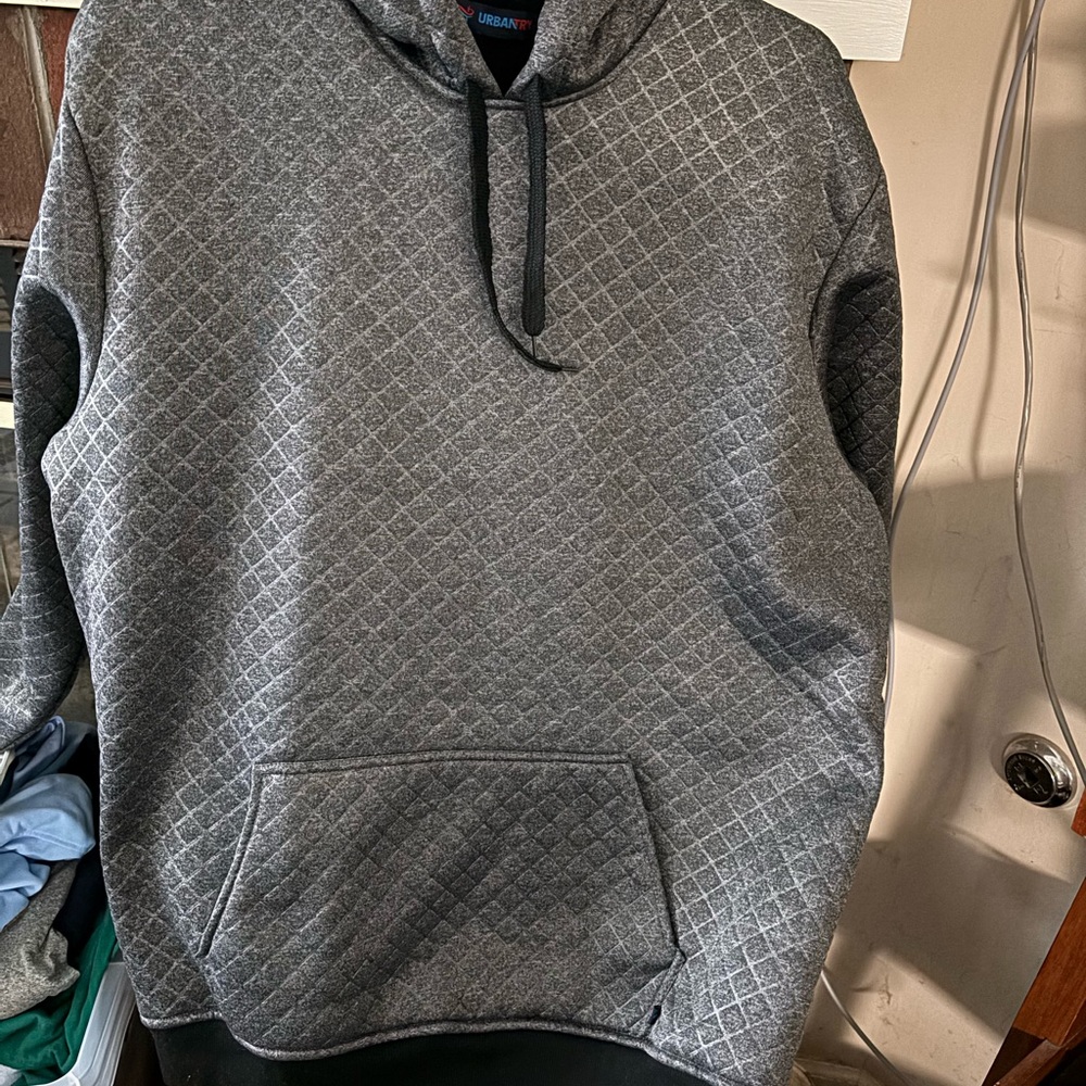 Urban Outfitters Gray Quilted Men's Hoodie